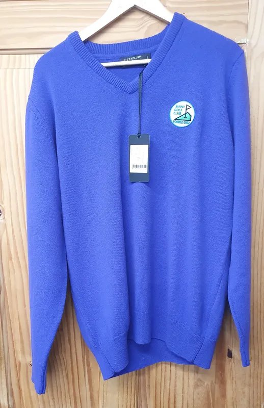 Glenmuir V Neck Lambswool Jumper Blue