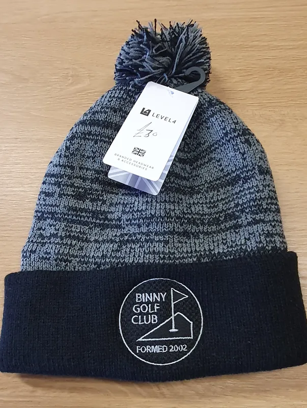 Winter Bobble Hat Black and Grey